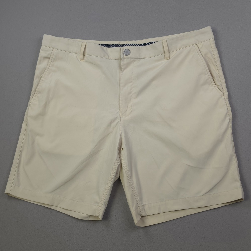 Bonobos Golf Highland Shorts Mens 38 Cream Ivory Flat Front Golf Chino Athletic
